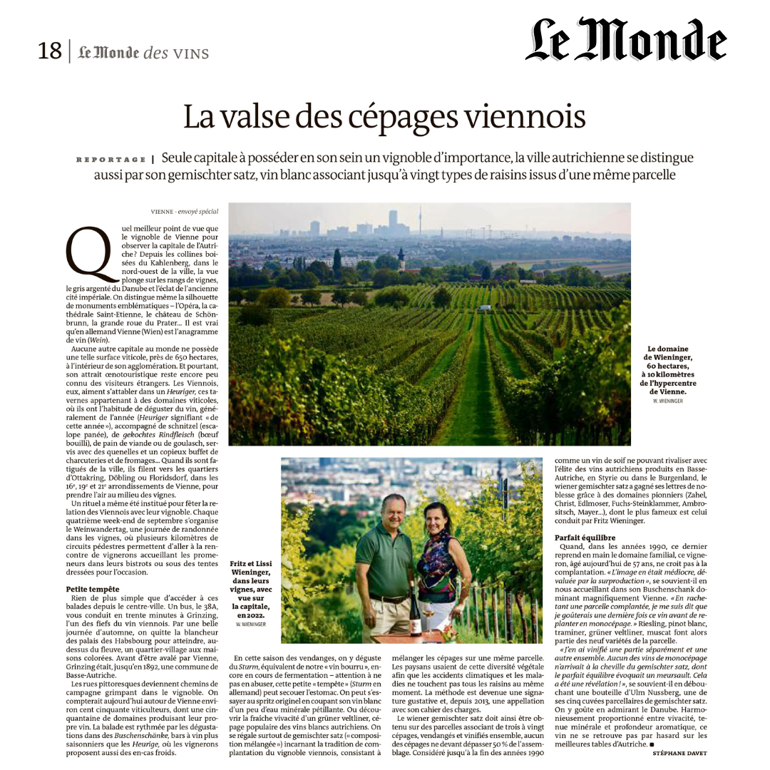 Article Le Monde / Office de Tourisme de Vienne (Autriche)